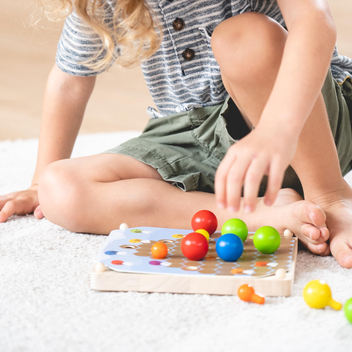 PlanToys® Geometric Peg Boards, Wooden Educational Toy Kids Montessori