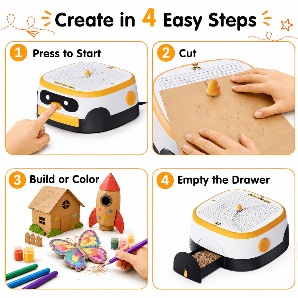 Electric Cardboard Cutter for Kids 4+, Cuts 5mm (0.2in) Thick Cardboard