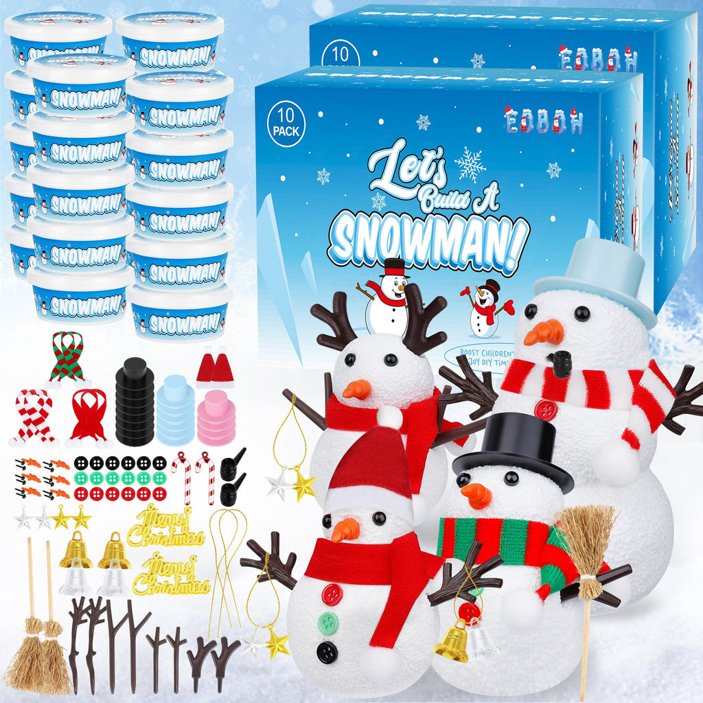 Christmas Craft, DIY Snowman Kit for Kids, Build a Snowman Kit Indoor Set, Creative Kids Air Dry Modeling Clay