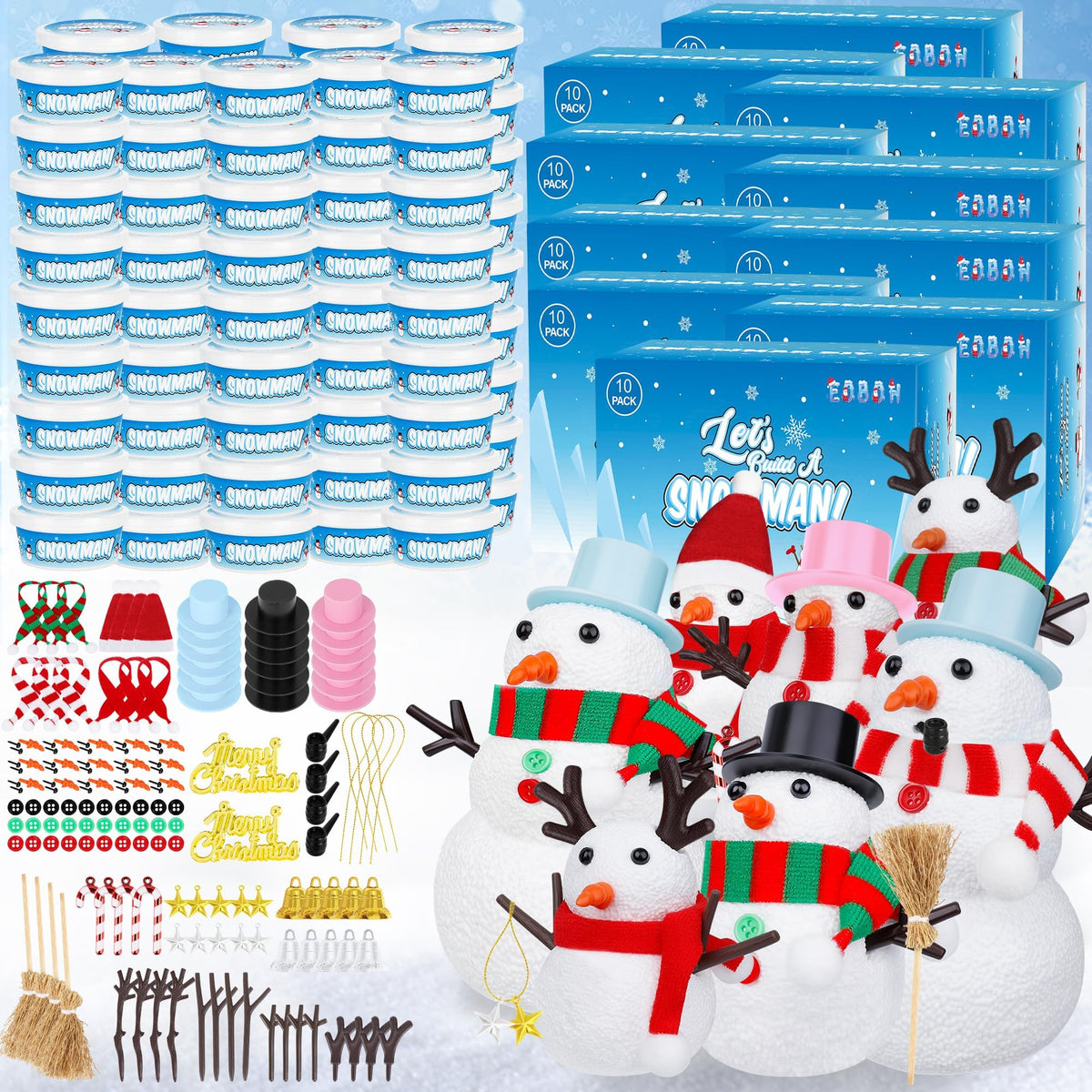 Kids DIY Snowman Air-Dry Clay Craft Kit