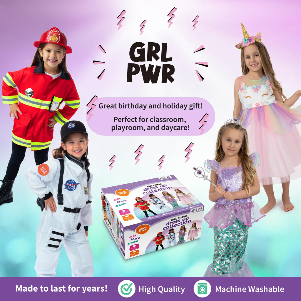 Born Toys Pretend Play Costumes for Kids Ages 3-7, Washable Toddler Dress Up Clothes for Play