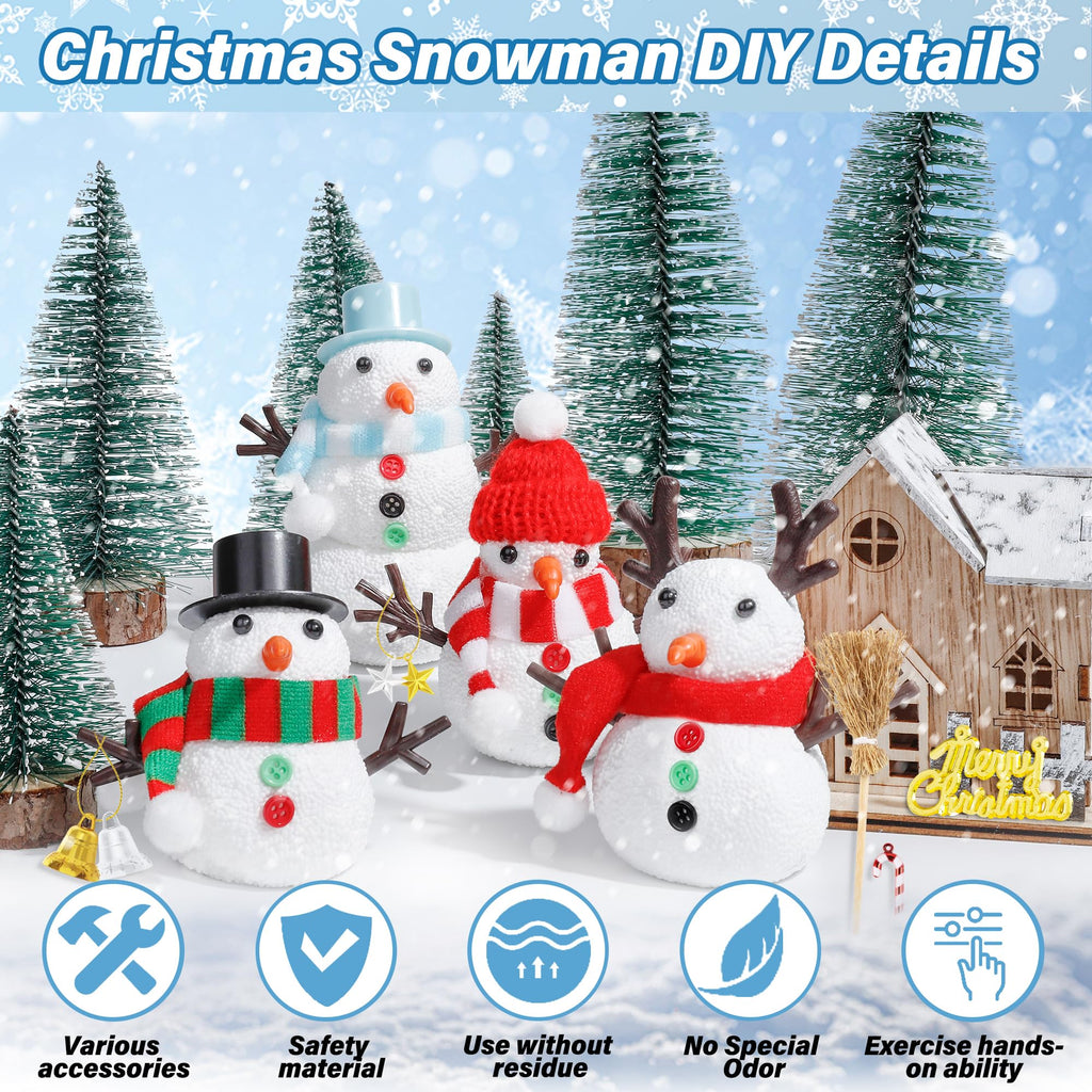 Christmas Craft, DIY Snowman Kit for Kids, Build a Snowman Kit Indoor Set, Creative Kids Air Dry Modeling Clay