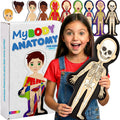 MyBODY Large Human Body Anatomy Model for Kids & Teens - Bottom-to-Top Magnetic Assembly Toy & Educational Learning Kit with Skeleton Base, 7 Puzzle Layers incl. Muscular, Digestive & Nervous Systems